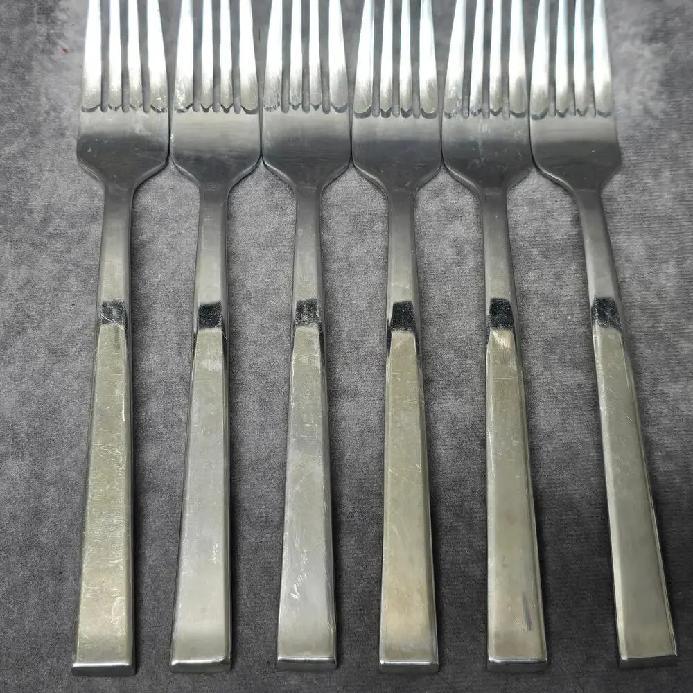 Dansk 18/10 Meridian Stainless Dinner Forks Glossy Flat Tip Flatware Silverware